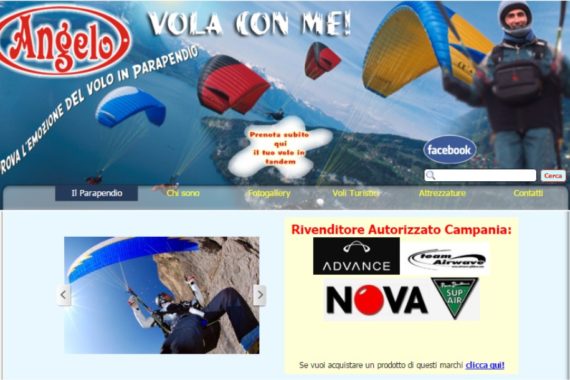 vola con me in parapendio sito che parla del volo